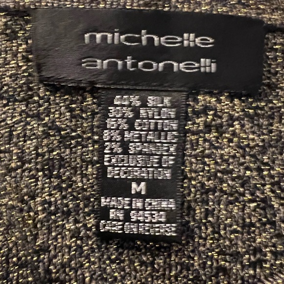 NWOT MICHELLE ANTONELLI womens M silk blend black metallic tank top - Picture 8 of 10